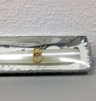 Свеча античная свадебная с кольцами 9408