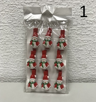 Набор снеговиков на клипе (полирезин)  9шт