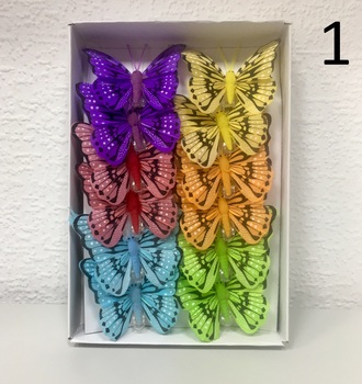 8см Бабочка на прищепке (12 шт)