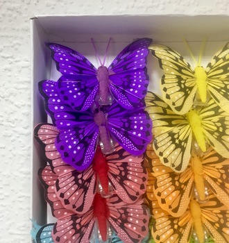 8см Бабочка на прищепке (12 шт)