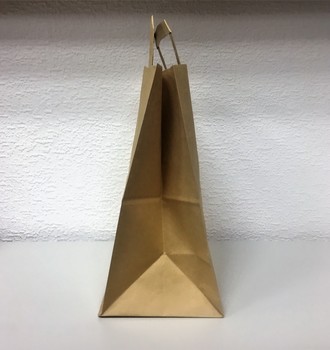 О Пакет бум. "Крафт" 24+14х28 б/л с ручками