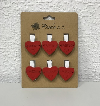 Прищепка 6 шт. Сердца