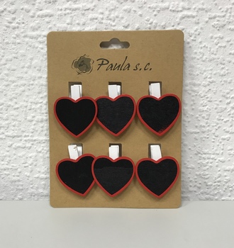 Прищепка 6 шт. Сердца