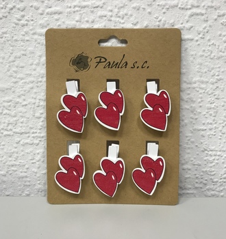 Прищепка 6 шт. Сердца
