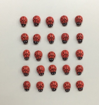 +Божья коровка на липучке 1,3см (25 шт )   (100шт)