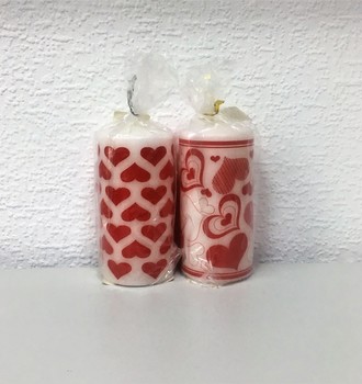 Свеча пенек подарочный с сердечками 6063,6153,6062