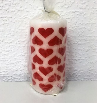 Свеча пенек подарочный с сердечками 6063,6153,6062