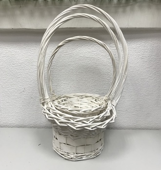 +Набор корзин пл. из 3 A10-1 белая/корич./крем