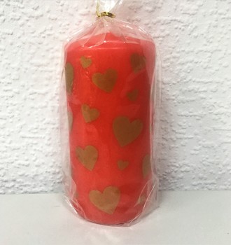 Свеча пенек с сердцами 0515,0519