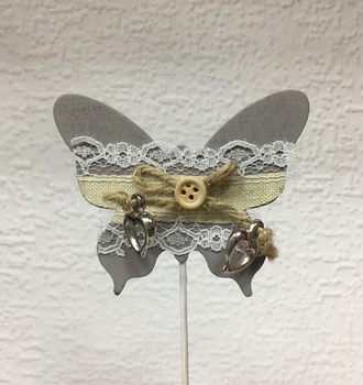 П Втавка Бабочка с бантиком серая