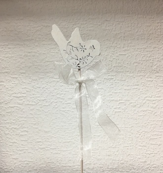 П Втавка Птичка резная белая