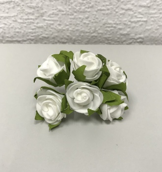 +Роза из фоамирана с листочками 6 б/12 шт/уп