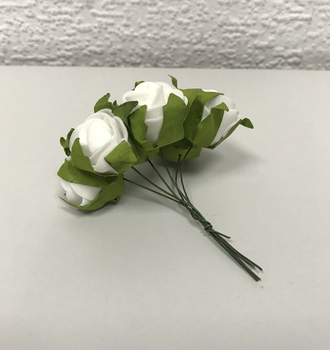 +Роза из фоамирана с листочками 6 б/12 шт/уп
