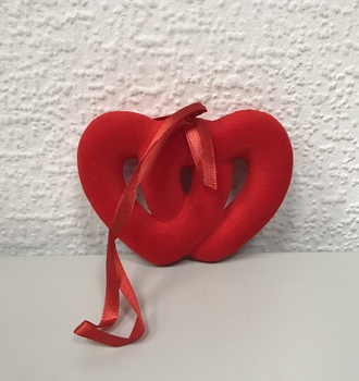 СЛ Сердце на подвеске 10см Двойное бархат