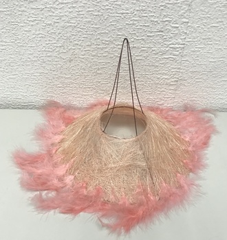 Каркас для букета 25см, сизаль, перья