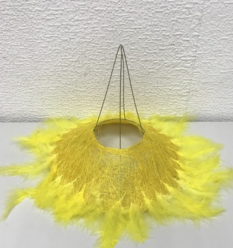 Каркас для букета 25см, сизаль, перья