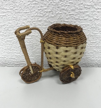 61515 "Велосипед" с бело-коричневой вазой (14*9*Н1