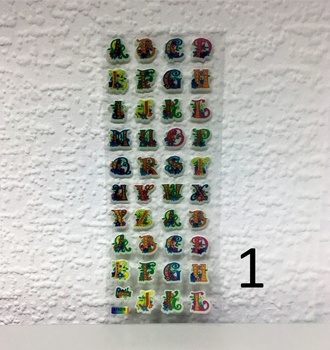 СЛ Наклейки цифры/буквы/смайлы МИКС